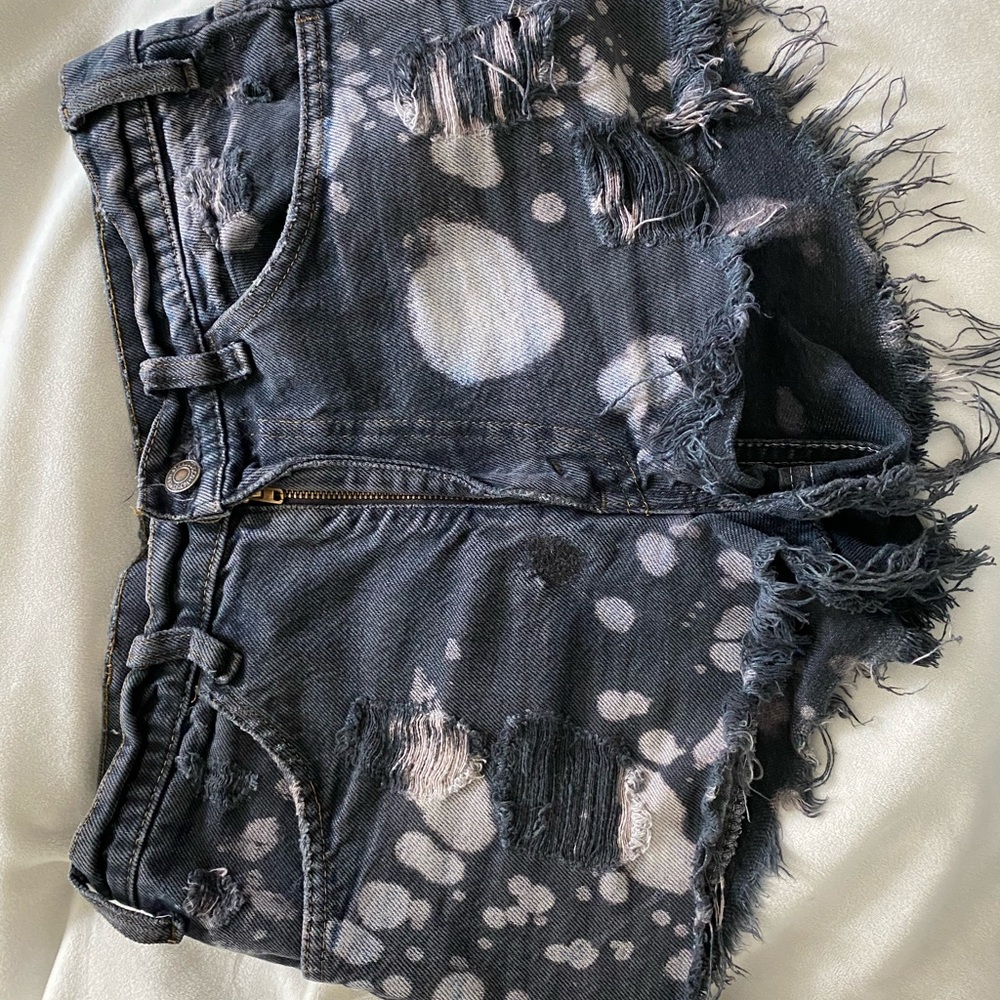 Levi’s bleach dyed denim shorts